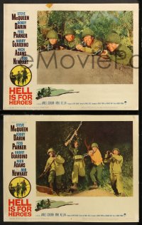7c150 HELL IS FOR HEROES 8 LCs 1962 Steve McQueen, Bob Newhart, Fess Parker, Bobby Darin, Don Siegel