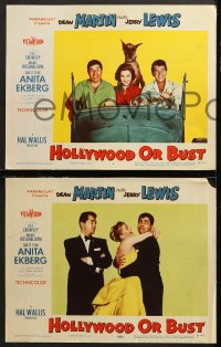 7c634 HOLLYWOOD OR BUST 3 LCs 1956 Dean Martin & Jerry Lewis w/ Anita Ekberg & Pat Crowley!