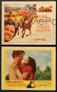 7c163 INDIAN FIGHTER 8 LCs 1955 Kirk Douglas, Elsa Martinelli, Lon Chaney Jr. w/back turned in one!