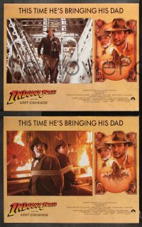 7c164 INDIANA JONES & THE LAST CRUSADE 8 LCs 1989 cool images of Harrison Ford & Sean Connery!