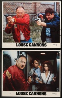 7c182 LOOSE CANNONS 8 LCs 1990 wacky images of Gene Hackman & Dan Aykroyd w/guns, Nancy Travis!