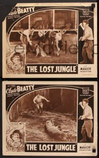 7c522 LOST JUNGLE 4 LCs 1934 animal trainer Clyde Beatty & Cecilia Parker in Mascot serial!