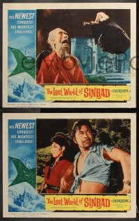 7c184 LOST WORLD OF SINBAD 8 LCs 1965 Toho, cool fantasy and action images!