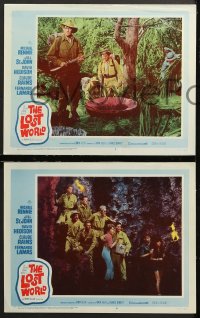7c523 LOST WORLD 4 LCs 1960 Michael Rennie battles dinosaurs in the Amazon Jungle!