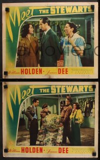 7c531 MEET THE STEWARTS 4 LCs 1942 William Holden & Frances Dee think that in-laws should be outlawed!