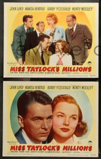7c535 MISS TATLOCK'S MILLIONS 4 LCs 1948 John Lund, Wanda Hendrix, Barry Fitzgerald, cast portraits!