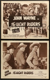 7c541 NIGHT RIDERS 4 LCs R1953 John Wayne, Crash Corrigan, Max Terhune, The Three Mesquiteers!