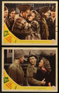 7c702 SEE HERE PRIVATE HARGROVE 3 LCs 1944 Robert Walker, Donna Reed, Wynn, WWII soldiers!