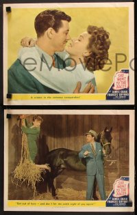 7c709 SHE WENT TO THE RACES 3 LCs 1945 James Craig, Ava Gardner, Frances Gifford, horse racing!