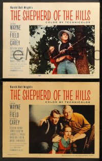 7c464 SHEPHERD OF THE HILLS 5 LCs R1955 close portrait of John Wayne, Betty Field & Harry Carey!
