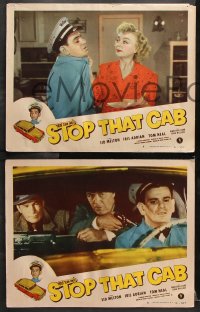 7c712 STOP THAT CAB 3 LCs 1951 Sid Melton, Iris Adrian, Tom Neal, wacky old taxi!