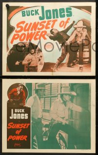 7c566 SUNSET OF POWER 4 LCs R1948 cool cowboy western images of Buck Jones!