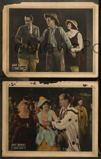 7c567 SURE FIRE 4 LCs 1921 early John Ford, bad guy threatens Hoot Gibson & pretty Molly Malone!