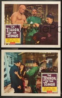7c470 TERROR OF THE TONGS 5 LCs 1961 English Hammer horror, Yvonne Monlaur, drug-crazed assassins!