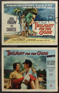 7c297 TWILIGHT FOR THE GODS 8 LCs 1958 images of Rock Hudson & sexy Cyd Charisse, Arthur Kennedy!