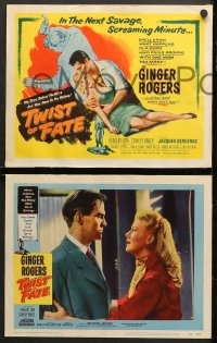 7c298 TWIST OF FATE 8 LCs 1954 Beautiful Stranger, sexy Ginger Rogers has too many men on a string!