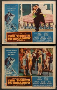 7c722 TWO TICKETS TO BROADWAY 3 LCs 1951 Janet Leigh, Tony Martin & beautiful female co-stars!