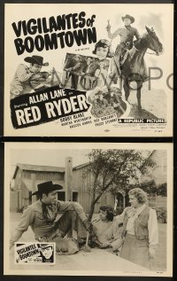 7c574 VIGILANTES OF BOOMTOWN 4 LCs R1951 Rocky Lane as Red Ryder, cool boxing images!