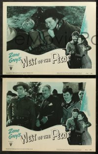7c362 WEST OF THE PECOS 7 LCs R1951 great images of Robert Mitchum & Barbara Hale, Zane Grey