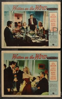 7c579 WRITTEN ON THE WIND 4 LCs 1956 sexy Dorothy Malone, Lauren Bacall, Rock Hudson & Robert Stack