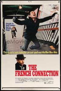 7d273 FRENCH CONNECTION 40x60 1971 Gene Hackman in movie climax, directed by William Friedkin!