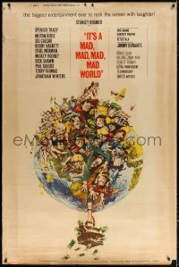 7d279 IT'S A MAD, MAD, MAD, MAD WORLD style Y 40x60 1964 great art of entire cast on Earth by Jack Davis!