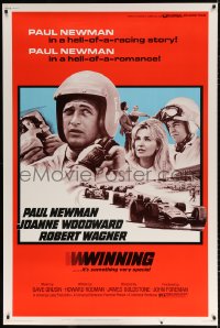 7d306 WINNING 40x60 R1973 Paul Newman, Joanne Woodward, Indy car racing images!
