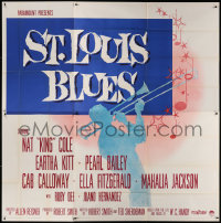 7d024 ST. LOUIS BLUES 6sh 1958 Nat King Cole, the life & music of W.C. Handy, ultra-rare!