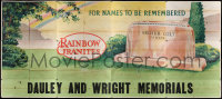 7d011 DAULEY & WRIGHT MEMORIALS billboard 1940s rainbow over grave, for names to be remembered!