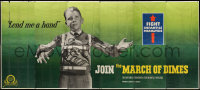 7d013 MARCH OF DIMES billboard 1940s boy with polio asking people to contribute & lend him a hand!