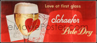 7d015 SCHAEFER BEER billboard 1950s cool art of another great beer, love at first glass!