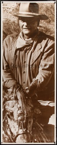 7d101 JOHN WAYNE sepia style 27x69 commercial poster 1970s cool close-up cowboy western image!