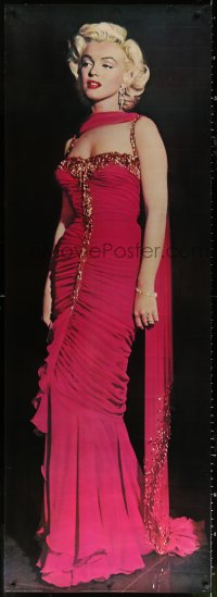 7d104 MARILYN MONROE 26x74 commercial poster 1987 sexy full-length image in fabulous pink dress!
