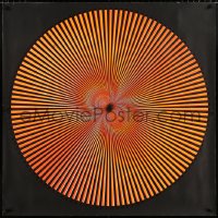 7d126 UNKNOWN COMMERCIAL POSTER 40x40 commercial poster 1960s really cool swirling Op Art design!
