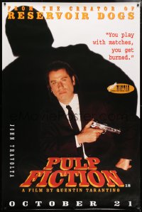 7d176 PULP FICTION group of 2 advance English 40x60s 1994 Tarantino, Travolta, Keitel as The Wolf!