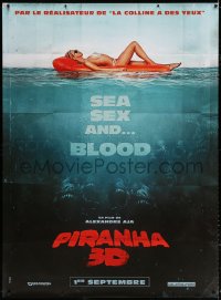7d351 PIRANHA 3D teaser French 1p 2010 sexy girl in bikini with monster fish, sea, sex & blood!