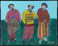 7d001 THREE STOOGES 11x14 serigraph 1990s playing golf in Hawaii by neo-pop expressionist Davo!