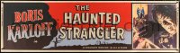 7d073 HAUNTED STRANGLER paper banner 1958 Karloff marked their death, different and ultra-rare!