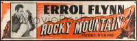 7d075 ROCKY MOUNTAIN paper banner 1950 great close up of part renegade part hero Errol Flynn with gun!