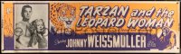 7d077 TARZAN & THE LEOPARD WOMAN paper banner R1950 great c/u of Brenda Joyce & Johnny Weissmuller!