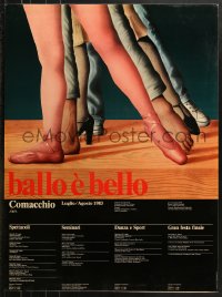 7d051 BALLO E BELLO 27x37 Italian special poster 1983 great art of a dance course lineup!