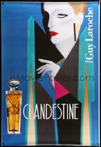 7d136 CLANDESTINE DS 47x69 French advertising poster 1980s wild artwork by Razzia!
