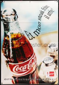 7d142 COCA-COLA Olympics steak style DS 47x69 French advertising poster 1992 different!