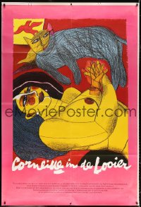 7d183 CORNEILLE IN DE LOOIER 47x69 Belgian museum/art exhibition 1988 woman & cat art by Corneille!
