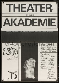 7d232 ELEKTRA 32x45 East German stage poster 1980 based on the book by Sophocles, Bodecker art!