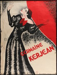7d215 GERMAINE KERJEAN 48x63 French special poster 1934 full-length art of the star by Donga!