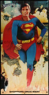 7d225 SUPERMAN III 30x60 special poster 1983 Christopher Reeve running in flames!
