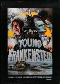 7d228 YOUNG FRANKENSTEIN 34x49 special poster 1981 Mel Brooks, Alvin art of Wilder, Boyle & Feldman!