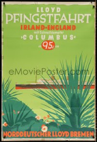 7d172 NORDDEUTSCHER LLOYD 33x48 German travel poster 1934 ship to Ireland & England, Feldtmann!
