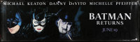 7d111 BATMAN RETURNS vinyl banner 1992 great images of Batman, Catwoman & Penguin!